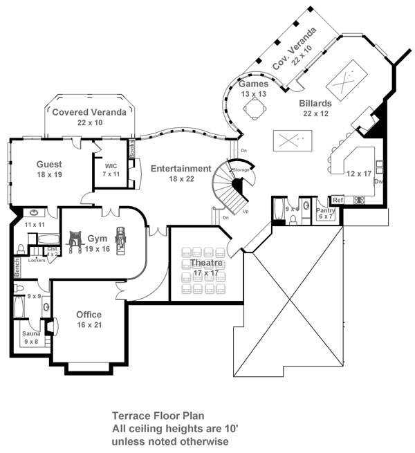 Terrace Floor Plan image of Pontarion House Plan
