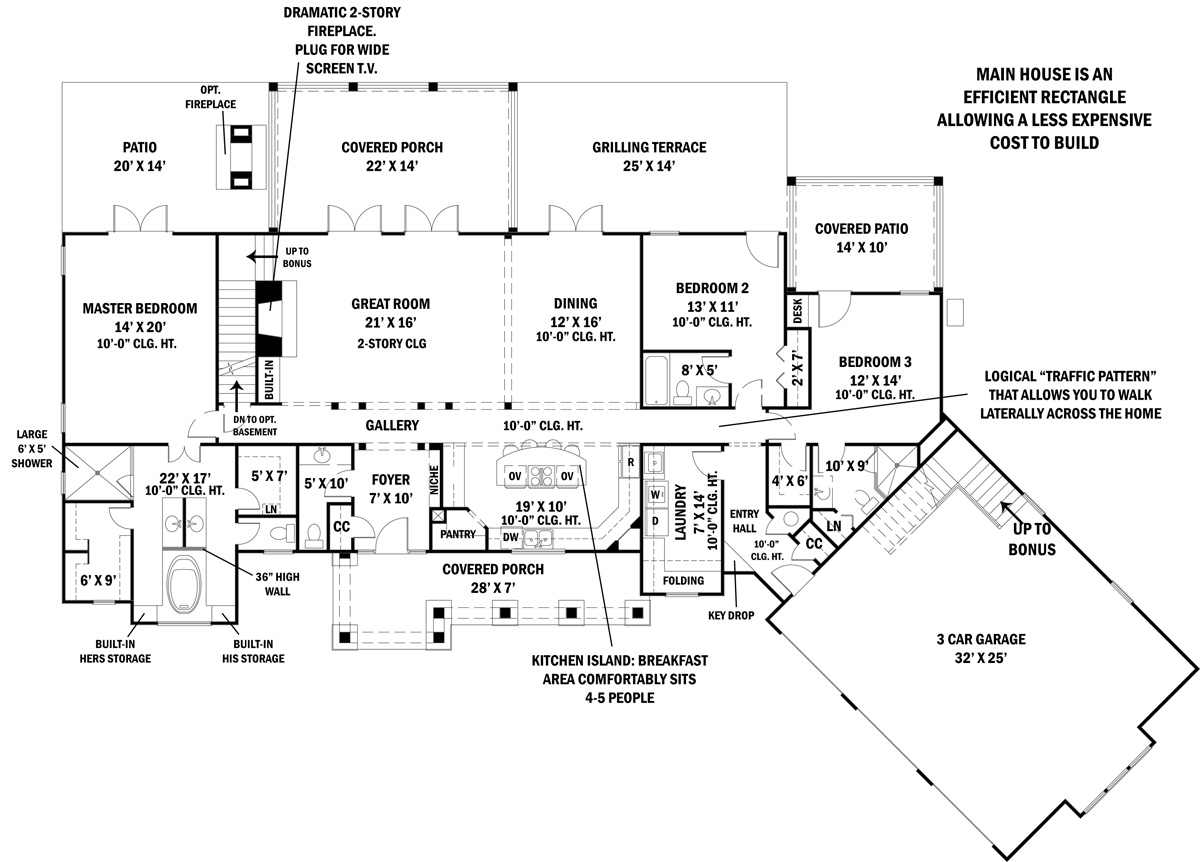 First Floor Plan image of Tres Le Fleur House Plan