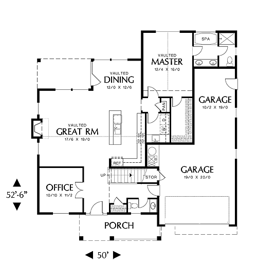 First Floor Plan image of West Bridgewater House Plan