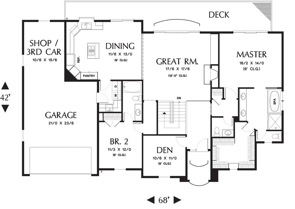 First Floor Plan image of West Greenwich House Plan
