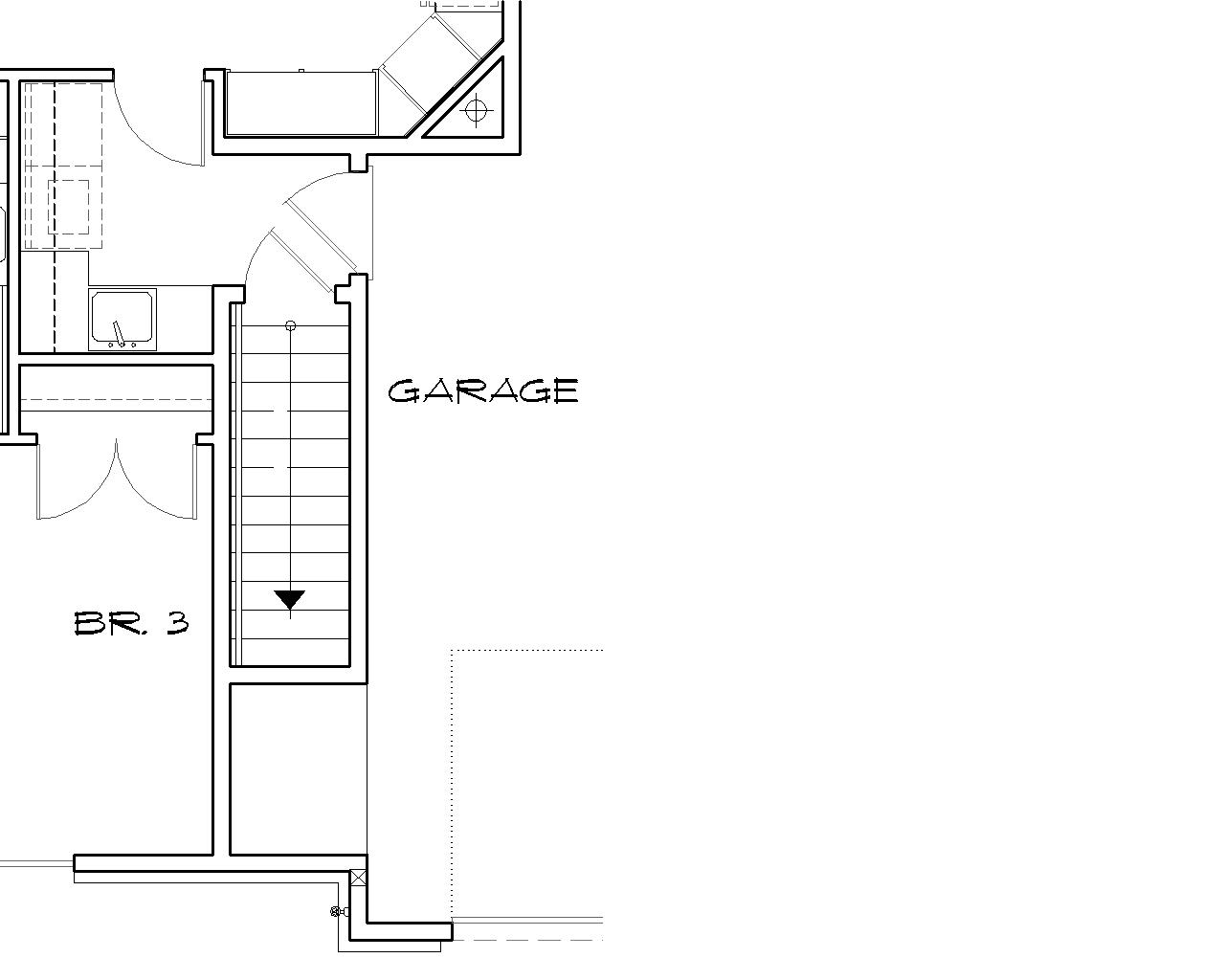 Basement Stair Location image of South Hampton House Plan