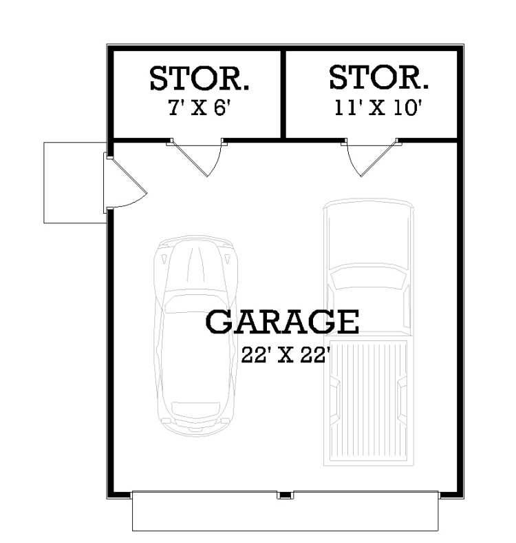 optional detached garage floor plan image of Rutherford house - 908 House Plan
