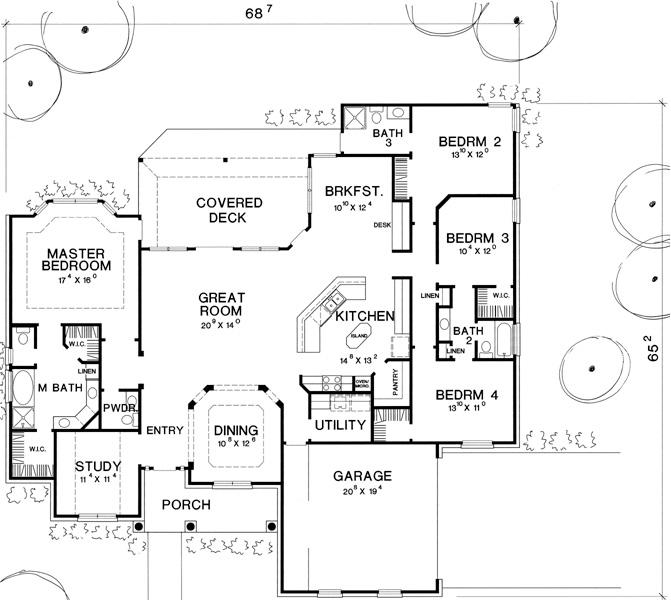 First Floor Plan image of The Austin House Plan