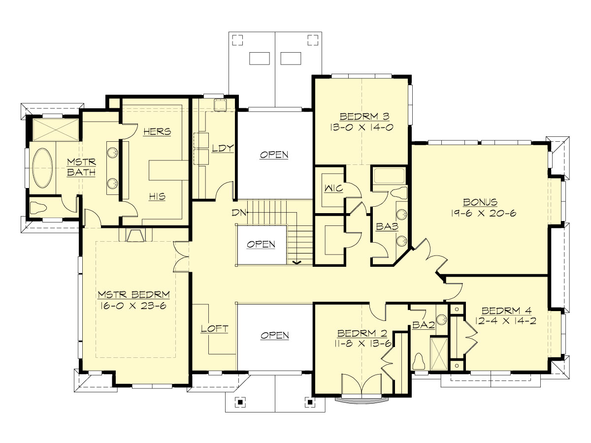 Upper Floor image of Meydenbauer House Plan