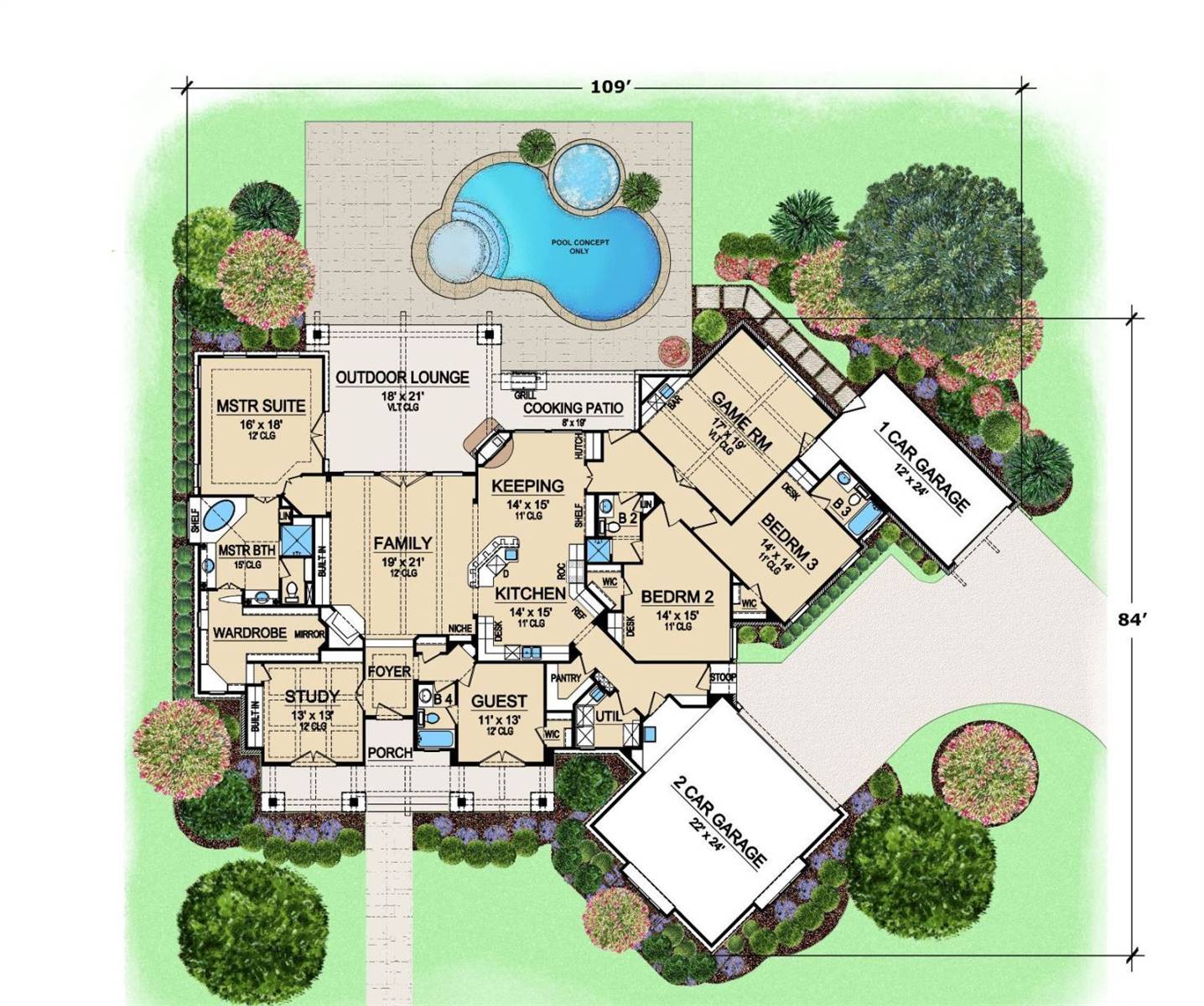 1st Floor image of Aspen Creek House Plan