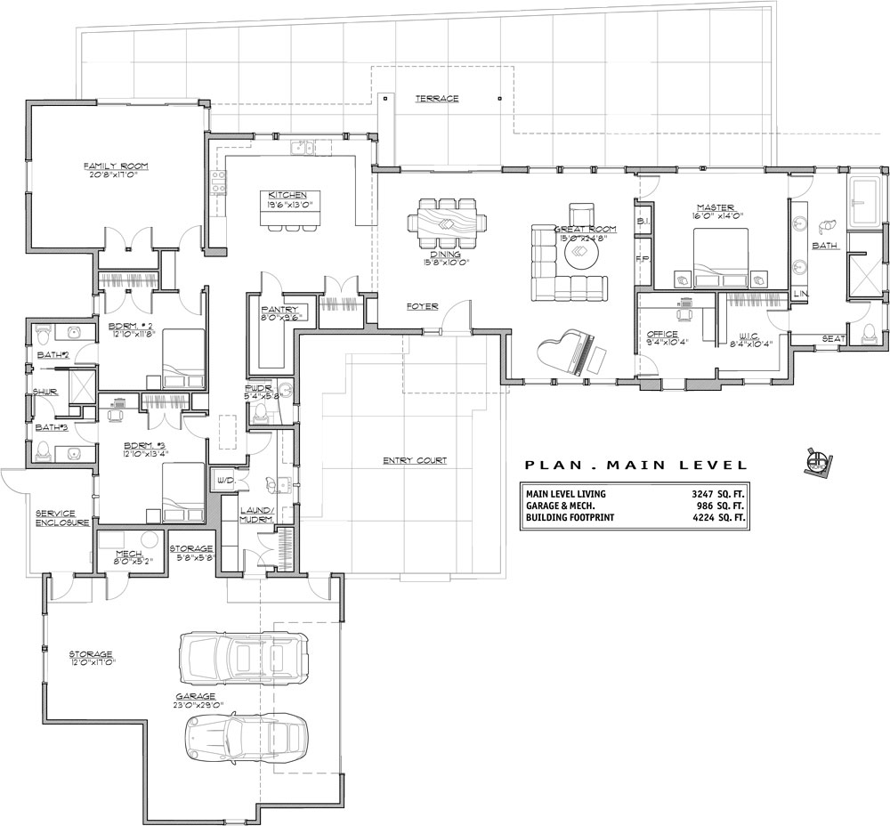 1st Floor Plan image of Open Contemporary House Plan
