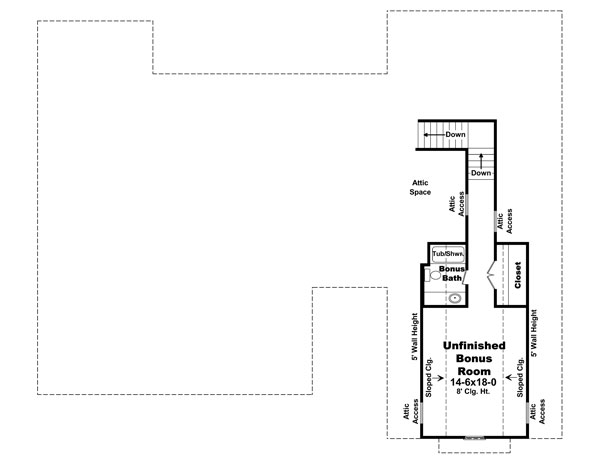 Bonus Room Floorplan image of The Morgan Ridge House Plan