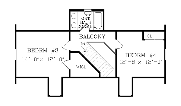 Second Floor Plan image of ASHEVILLE SMALL COTTAGE House Plan
