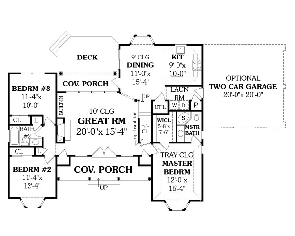 First Floor Plan image of Affordable Ranch House Plan