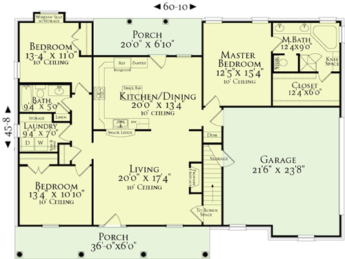 First Floor Plan image of The Winslow House Plan