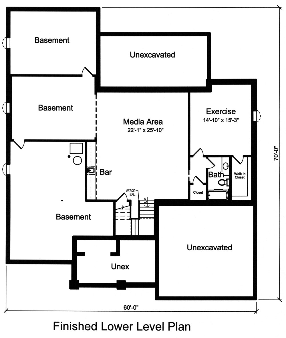 Basement Floor Plan image of Bethany House Plan