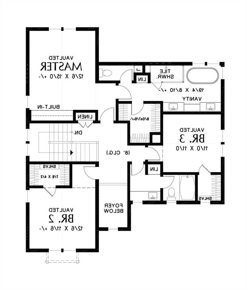 Upper Floor Plan image of Merryville House Plan