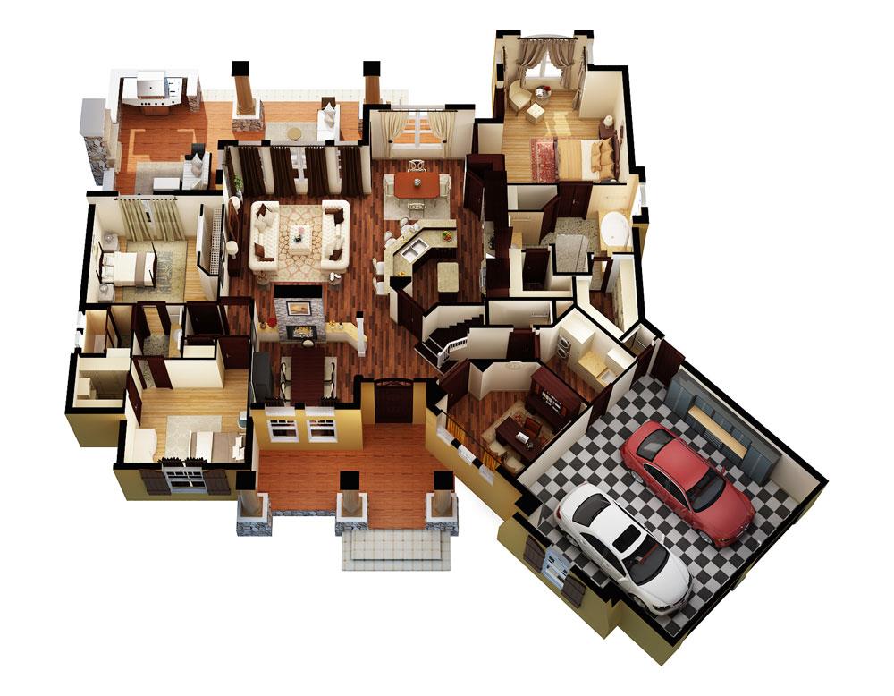 3D Floor Plan image of Vita di Lusso House Plan