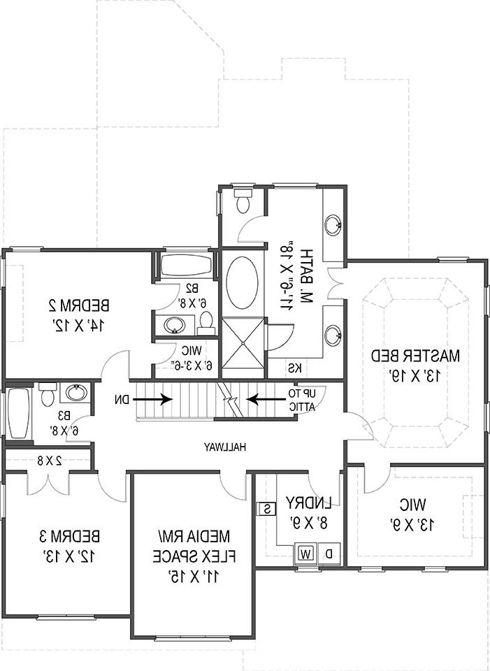 Second Floor Plan image of Hollybrook House Plan