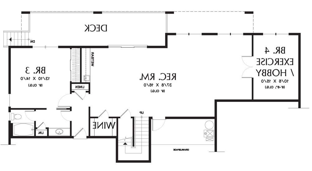 Lower Floor Plan image of West Greenwich House Plan
