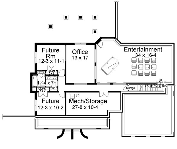 Basement Floor Plan image of Hartridge House Plan
