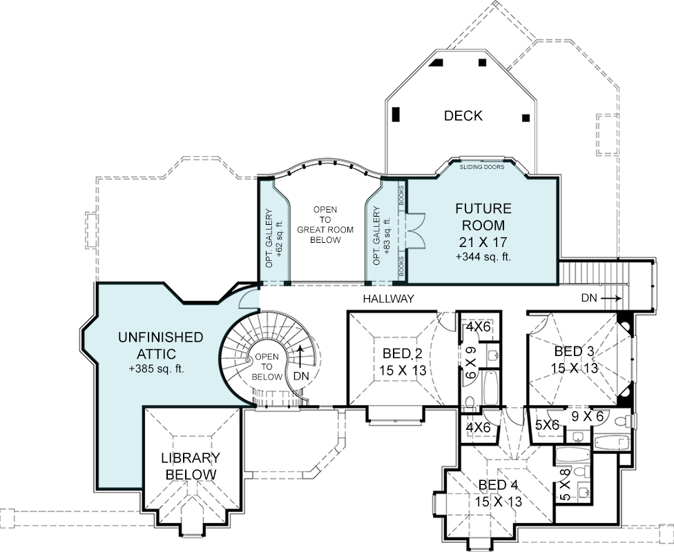 Second Floor Plan image of Pontarion II House Plan
