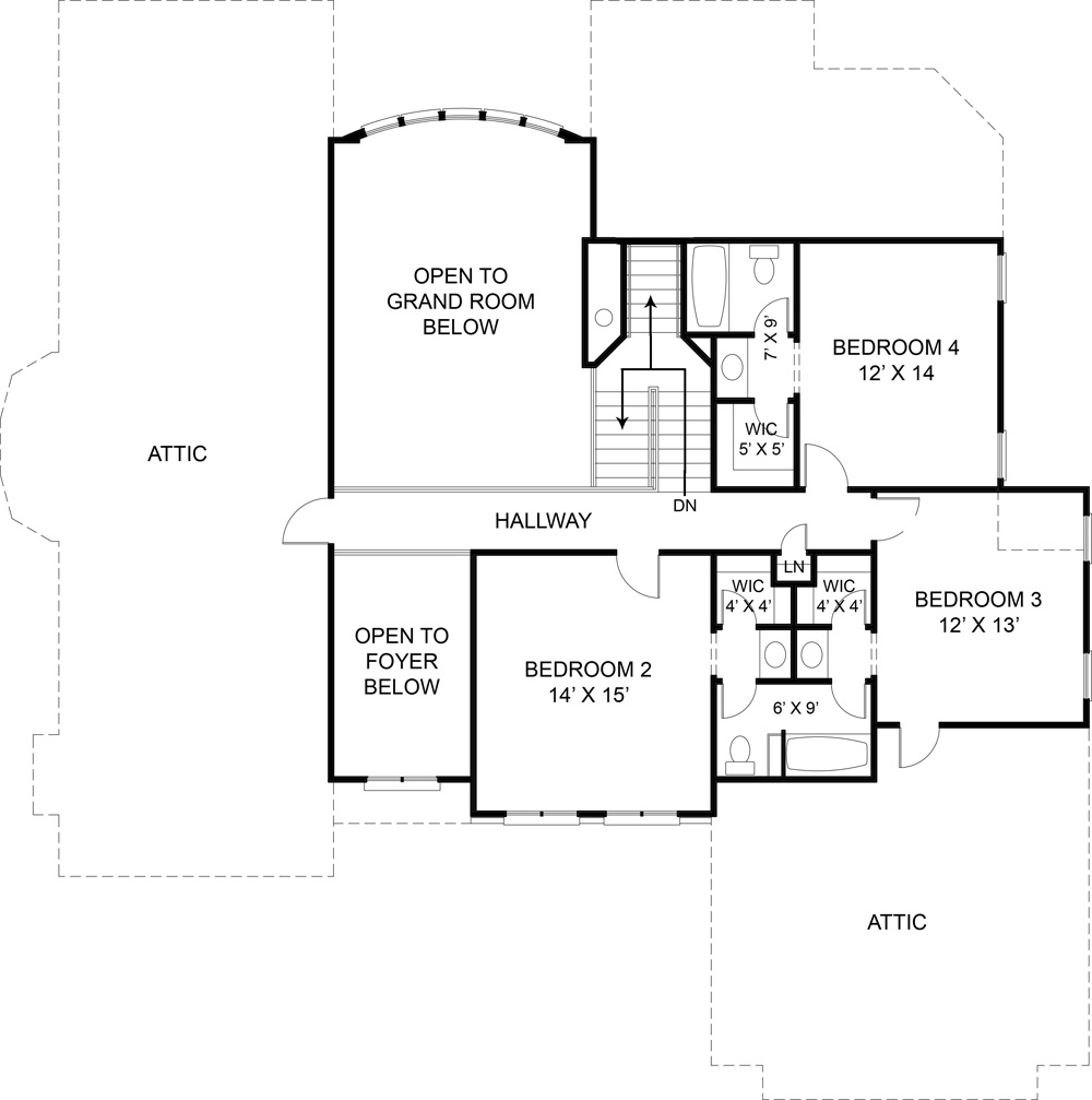 Second Floor Plan image of Westover House Plan