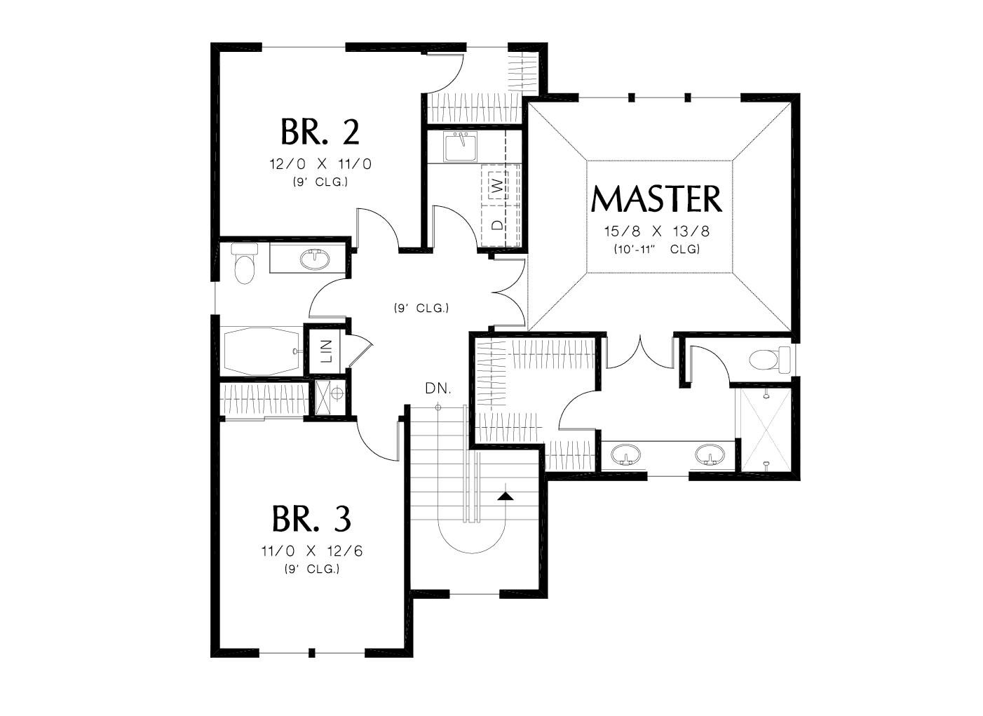Upper Floor Plan image of Newbury House Plan