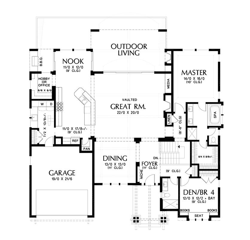 Main Floor image of Warrington House Plan