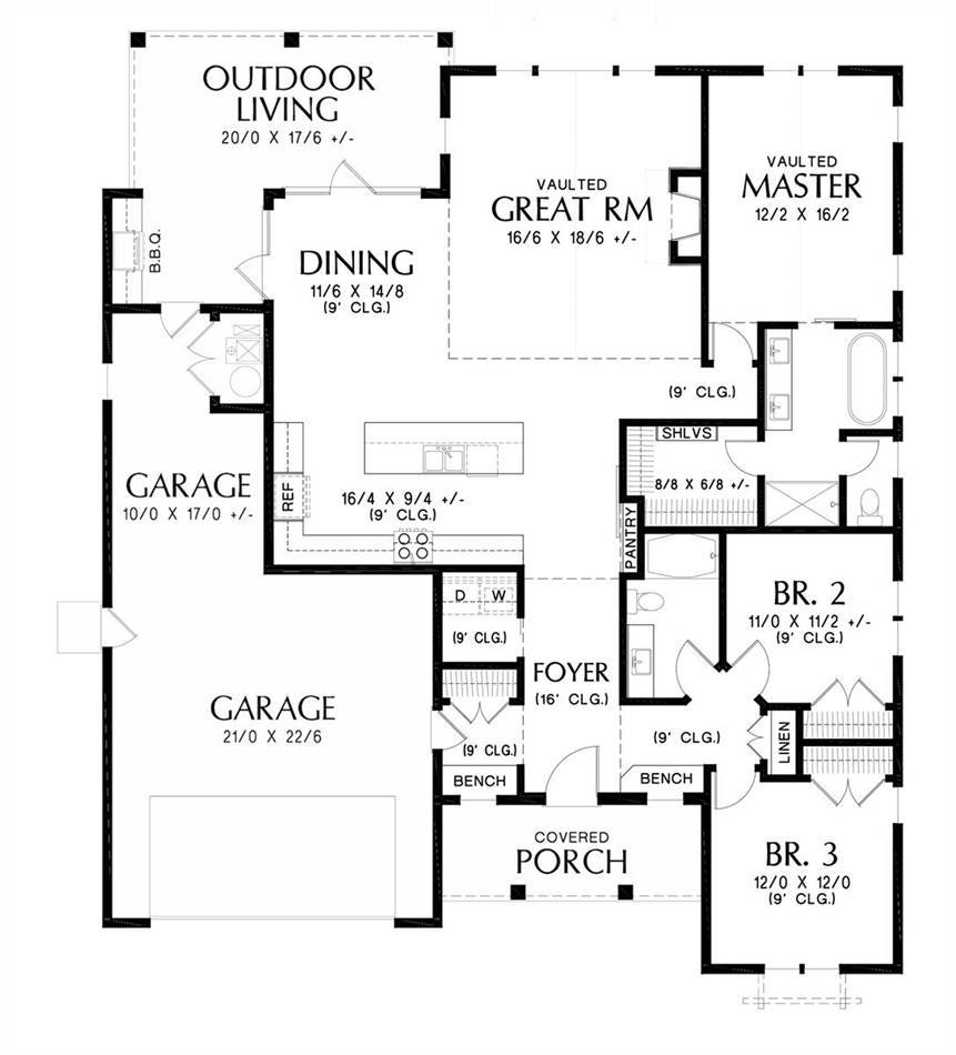 1st Floor image of Cool Creek House Plan
