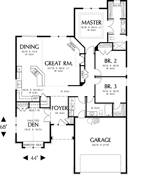 First Floor Plan image of Hooksett House Plan