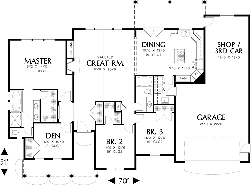 First Floor Plan image of South Hampton House Plan