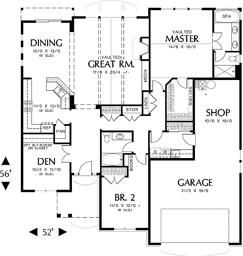 First Floor Plan image of Corinth House Plan