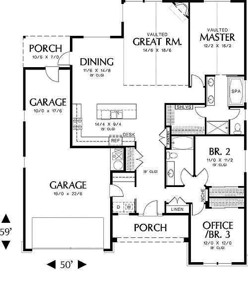 First Floor Plan image of Clarksburg House Plan
