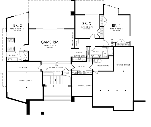 Lower Floor Plan image of Pomfret House Plan