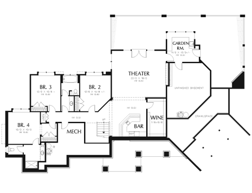 Lower Level image of Wendell House Plan