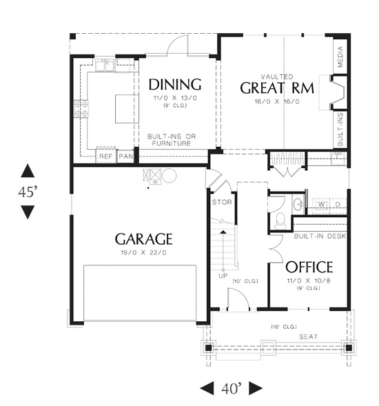 First Floor Plan image of Central House Plan