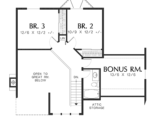 Second Floor Plan image of Stroud House Plan