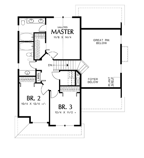 Second Floor Plan image of Dundee House Plan