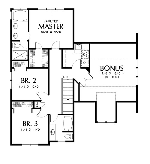 Second Floor Plan image of North Andover House Plan