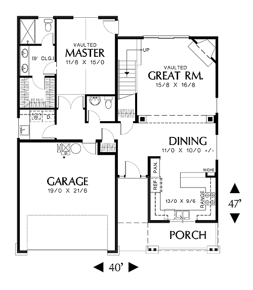 First Floor Plan image of Dayton House Plan