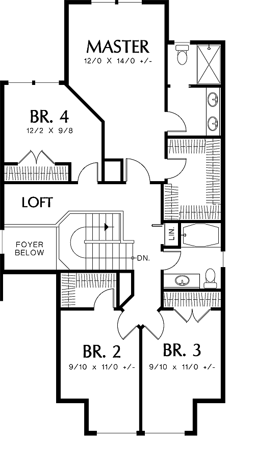 Second Floor Plan image of Pembroke House Plan