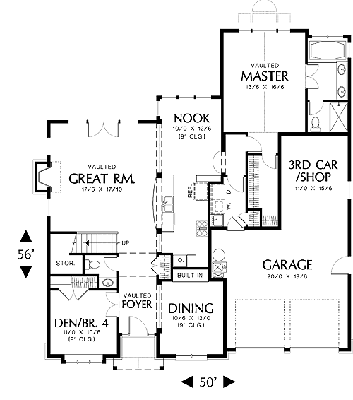 First Floor Plan image of Howland House Plan