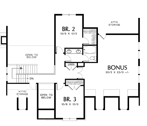 Second Floor Plan image of Howland House Plan
