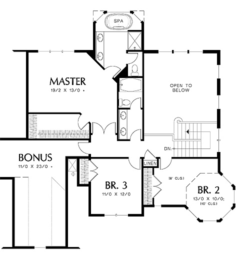 Second Floor Plan image of Merrimac House Plan