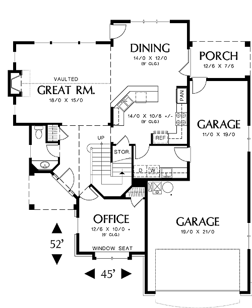 First Floor Plan image of Melrose House Plan