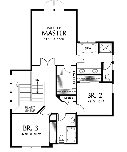 Second Floor Plan image of Melrose House Plan