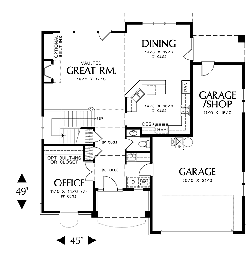 First Floor Plan image of Monmouth House Plan
