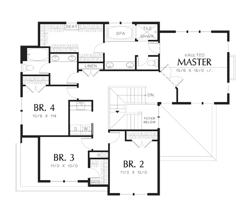 Second Floor Plan image of Heath House Plan