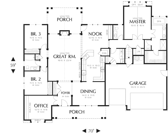 First Floor Plan image of Windsor House Plan