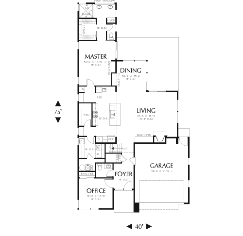 First Floor Plan image of Acushnet House Plan