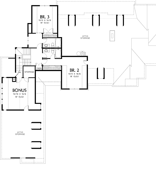 Second Floor Plan image of Groveland House Plan