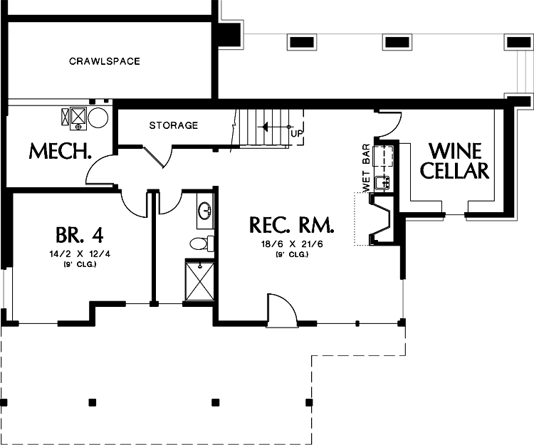 Lower Level image of Doncaster House Plan