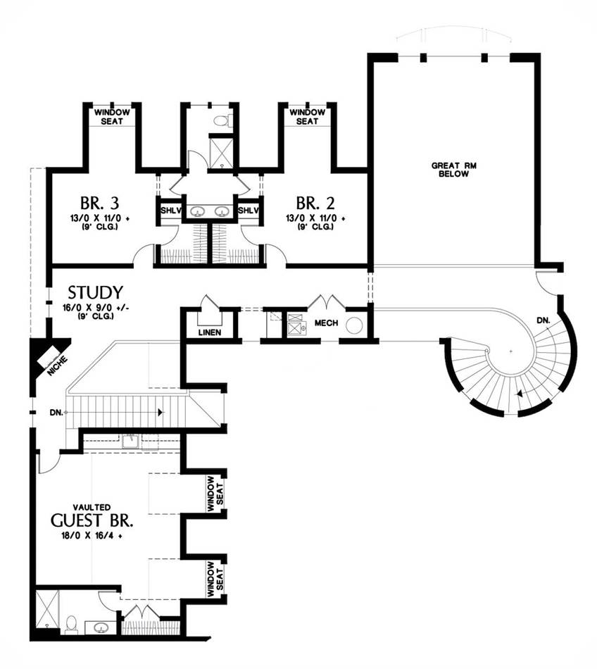 Upper Floor Plan image of Sims House Plan