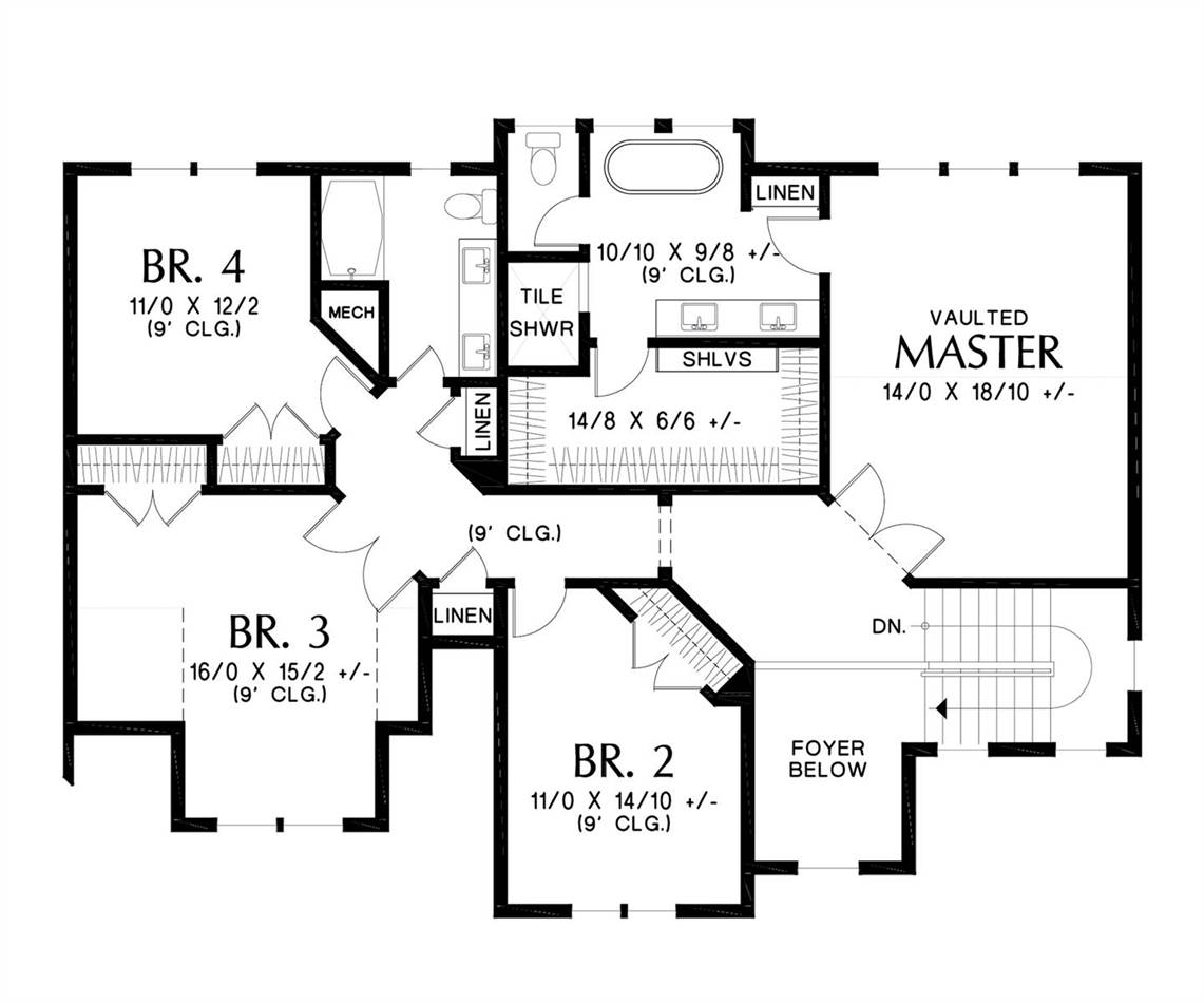 Upper Floor image of Denneville House Plan